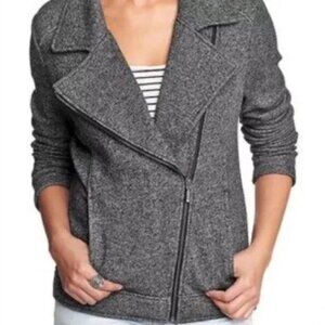 Catherine Malandrino Black Moto Marled Blazer Jacket Size M